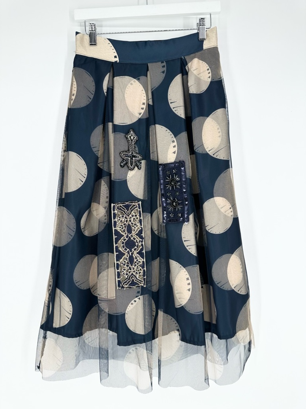 Save the Queen Tulle Polka Dot Midi Skirt